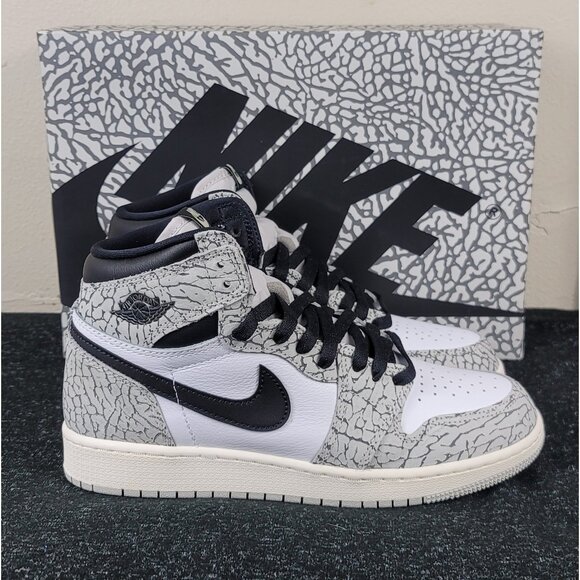 NEW Nike Air Jordan 1 Retro High OG White Cement FD1437-052 GS Size 6.5Y Sneaker - Picture 3 of 10